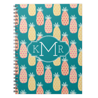Pineapple Doodle Pattern | Monogram Notebook