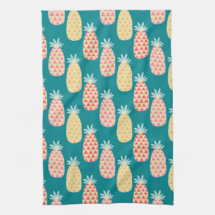 Pineapple Doodle Pattern Tea Towel
