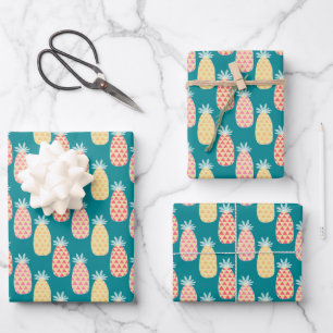 Pineapple Doodle Pattern Wrapping Paper Sheet