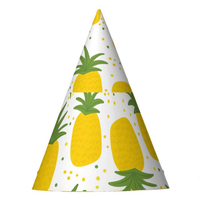 Pineapple Dots: Summer Fruit Design Party Hat (Front)