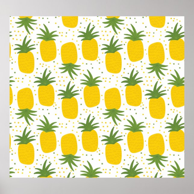 Pineapple Dots: Summer Fruit Design Poster (Front)