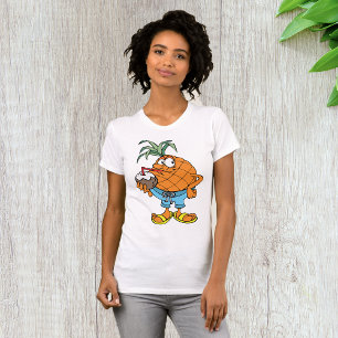 Pineapple Drinking Coconut Milk Womens T-Shirt