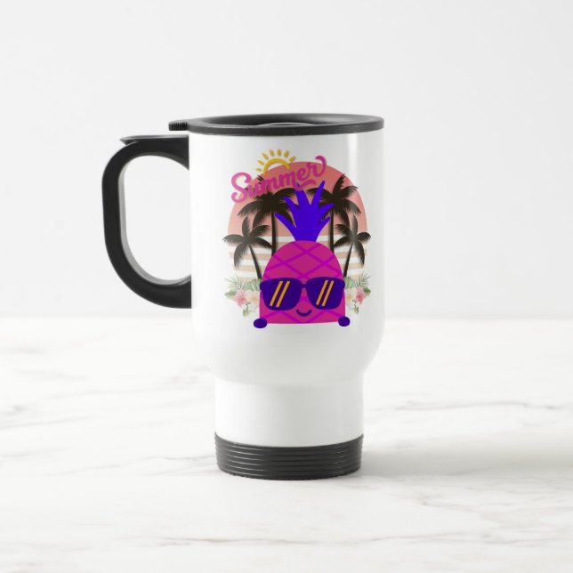 Pineapple Enjoy the Summer Travel Mug (Left)