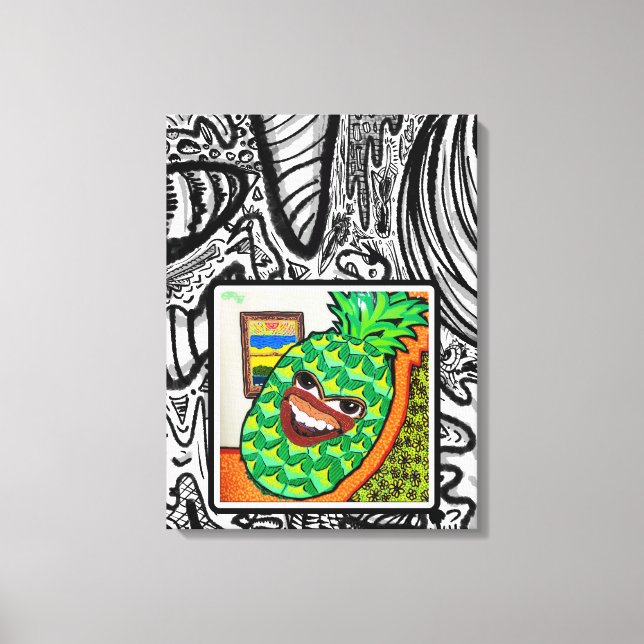 Pineapple Face in Therapy, Canvas Print (Front)