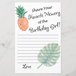 pineapple Favourite Memory of the Birthday Girl