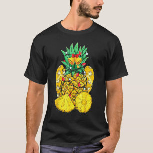 Pineapple Flip Flops Xmas Lights Summer Christmas T-Shirt