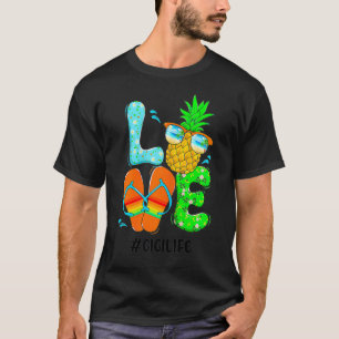 Pineapple flipflops love summer noni (22) T-Shirt