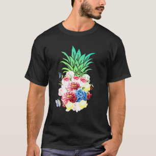 Pineapple Flowers Aloha Hawaii Vintage Hawaiian Fo T-Shirt
