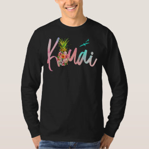 Pineapple Flowers Kauai Hawaii Summer Vintage Kaua T-Shirt