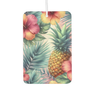 Pineapple & Flowers Pattern Car Air Freshener
