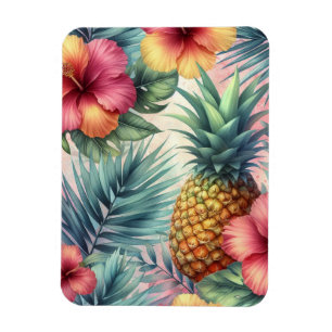 Pineapple & Flowers Pattern Magnet