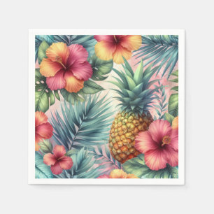 Pineapple & Flowers Pattern Napkin