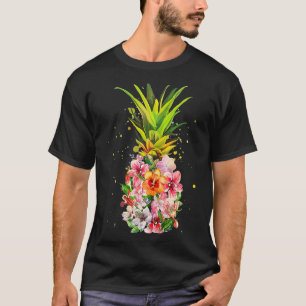 Pineapple Flowers Women Aloha Hawaii Vintage Hawai T-Shirt