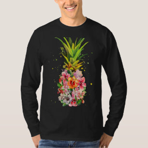 Pineapple Flowers Women Aloha Hawaii Vintage Hawai T-Shirt