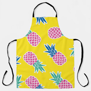 Pineapple Frenzy: Bright Cartoon Vintage. Apron