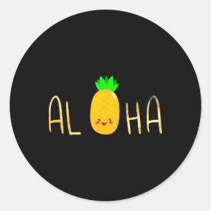 Pineapple Fruit Aloha Beaches Hawaii - Hawaiian Classic Round Sticker