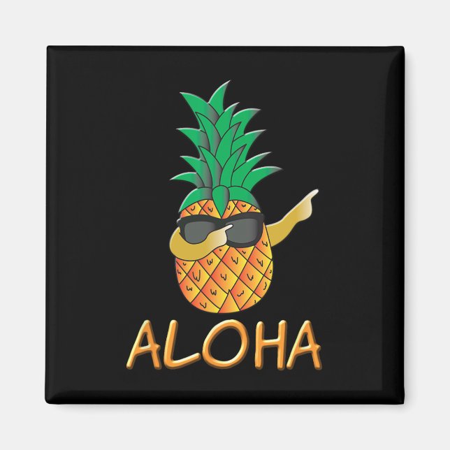Pineapple Fruit Aloha Beaches Hawaii - Surf New  Magnet (Front)