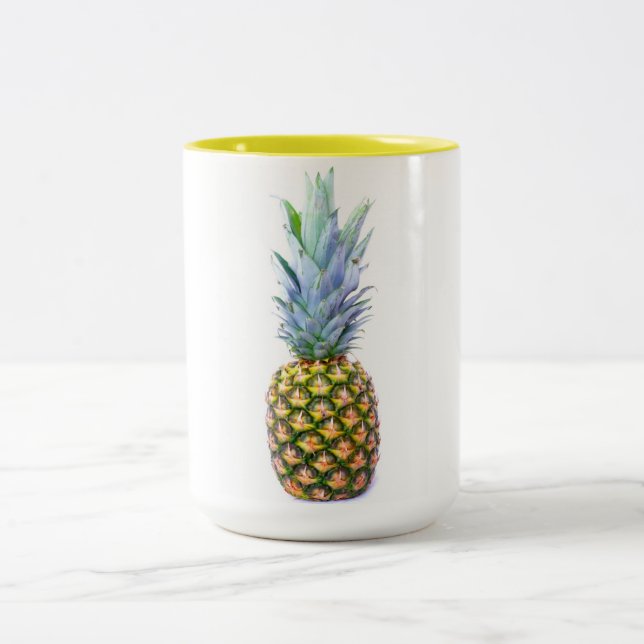 Pineapple Fruit Beach Dessert Colourful Tropical Two-Tone Coffee Mug (Center)