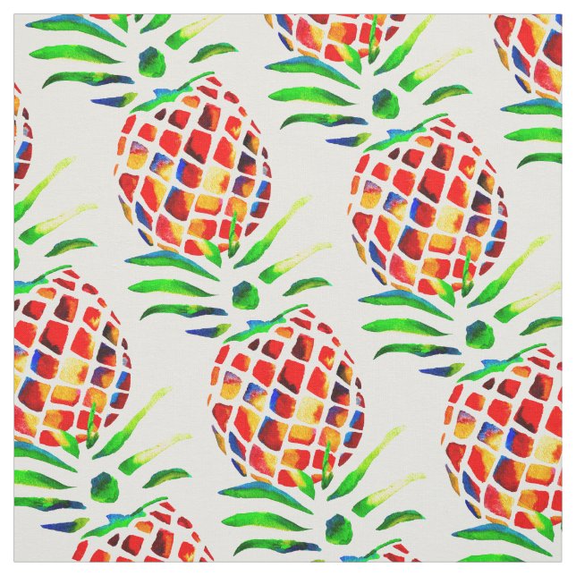 Pineapple fruit colourful pop art fabric (Swatch)