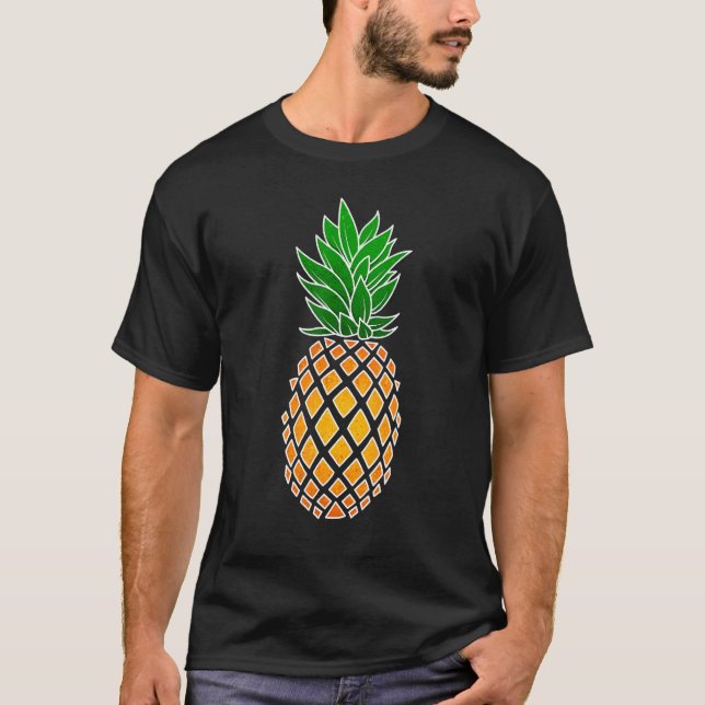 Pineapple Fruit Diamond Shape Artwork T-Shirt (Front)