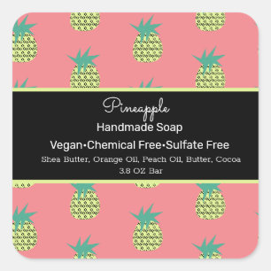 Pineapple Fruit Handmade Soap Beauty Branding Square Sticker