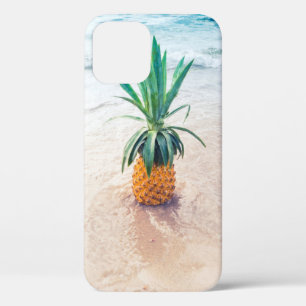 Pineapple fruit on beach shore in the morning iPhone 12 case