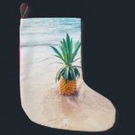 Pineapple fruit on beach shore in the morning small christmas stocking<br><div class="desc">Pineapple fruit on beach shore in the morning</div>