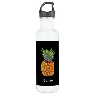 Pineapple Fruit on Black 710 Ml Water Bottle