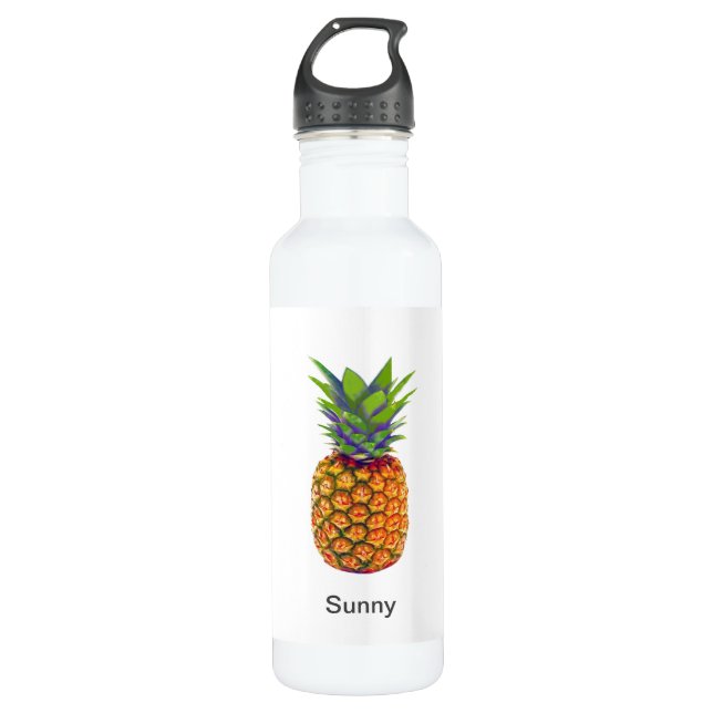 Pineapple Fruit on White 710 Ml Water Bottle (Front)