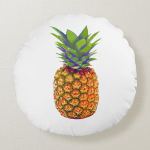 Pineapple Fruit on White Round Cushion