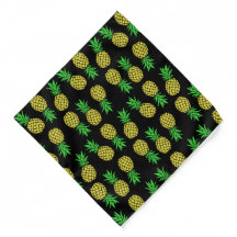 Pineapple Fruit Pattern Yellow Green Black