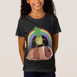 Pineapple Fruit Riding Guinea Pig Rainbow Cute Mag T-Shirt