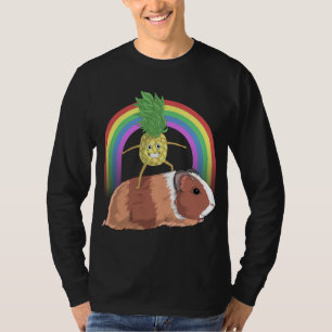 Pineapple Fruit Riding Guinea Pig Rainbow Cute Mag T-Shirt