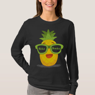 Pineapple Fruit Sunglasses Aloha Beaches Hawaii -  T-Shirt