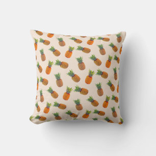 Pineapple Fruits on Light Champagne Beige Cushion