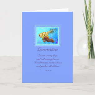 Pineapple & Fruits on Periwinkle Birthday Greeting Card