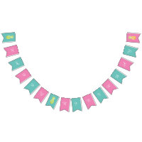 Pineapple Fruits Pink Happy Birthday Bunting Flags