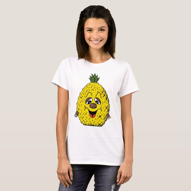 Pineapple Funny Face Cartoon Women's, ZSSG T-Shirt (Front Full)