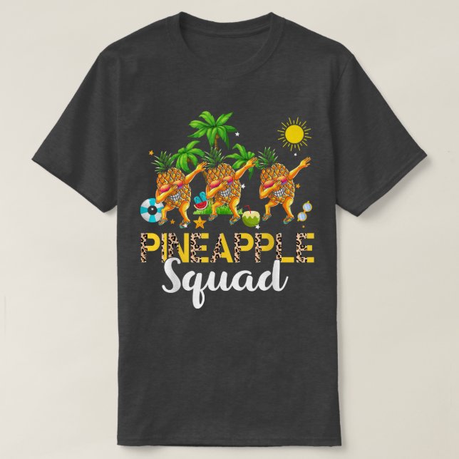 Pineapple Funny Squad Dabbing Three Pineapples Sun T-Shirt (Design Front)