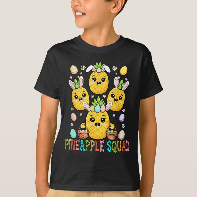 Pineapple funny squad easter bunny hunting T-Shirt (Front)