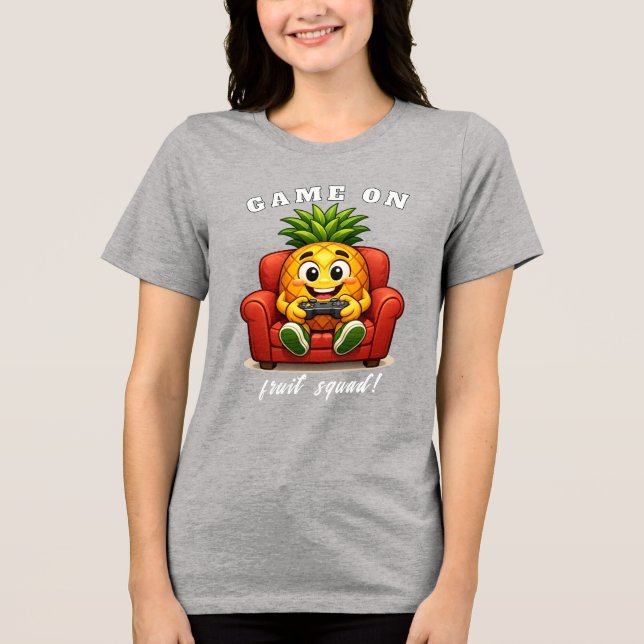 pineapple gamer Tri-Blend shirt (Front)