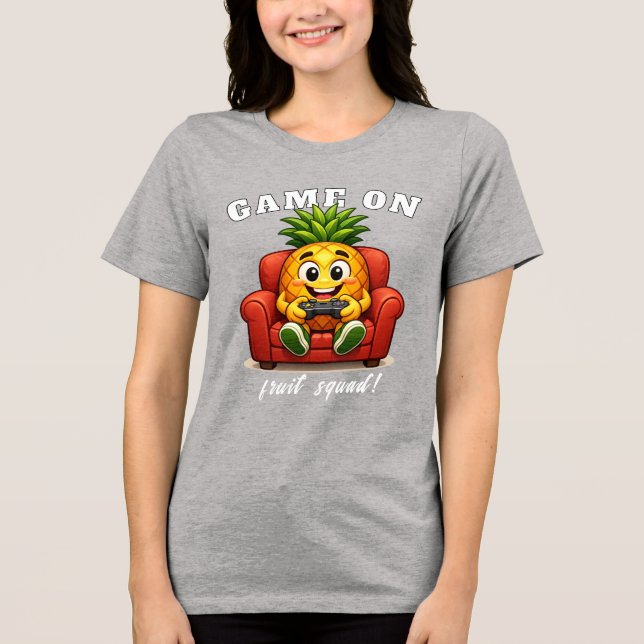 pineapple gamer Tri-Blend shirt (Front)