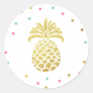 Pineapple gold Envelope seal sticker Tropical