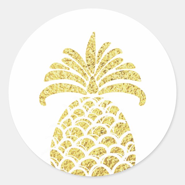 Pineapple gold Envelope seal sticker Tropical (Front)