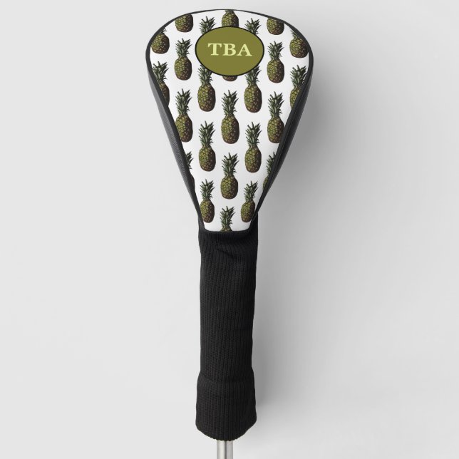 Pineapple Golf Head Cover - Personalised Monogram (Front)