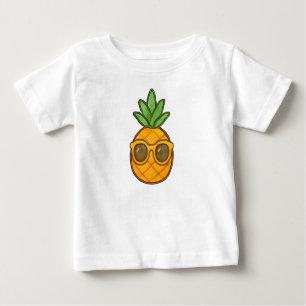 Pineapple Graphic with Sunglasses Baby T-Shirt