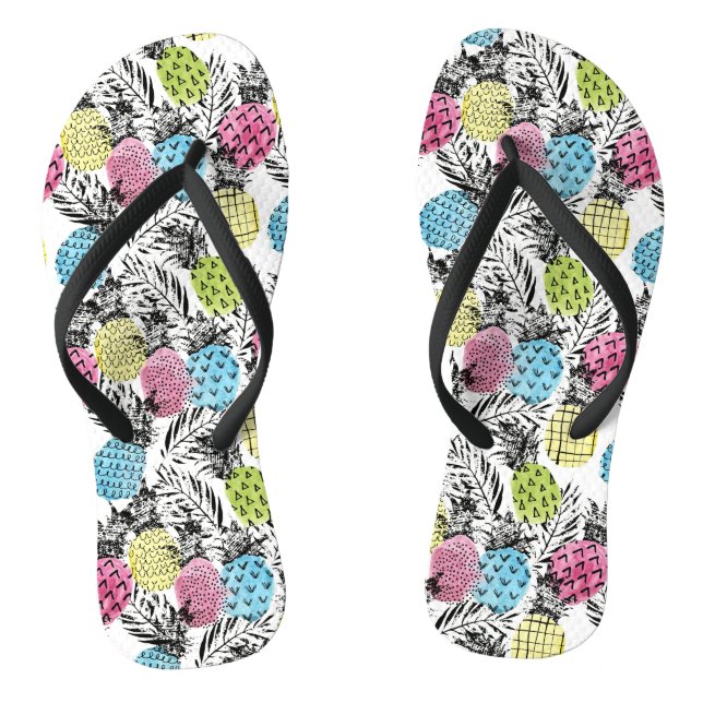 Pineapple Grunge Palms Jandals (Footbed)