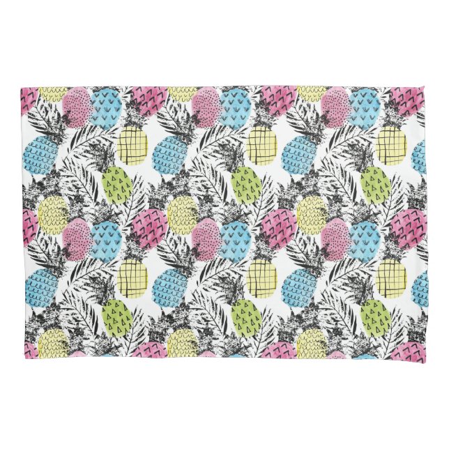 Pineapple Grunge Palms Pillowcase (Front-Left)