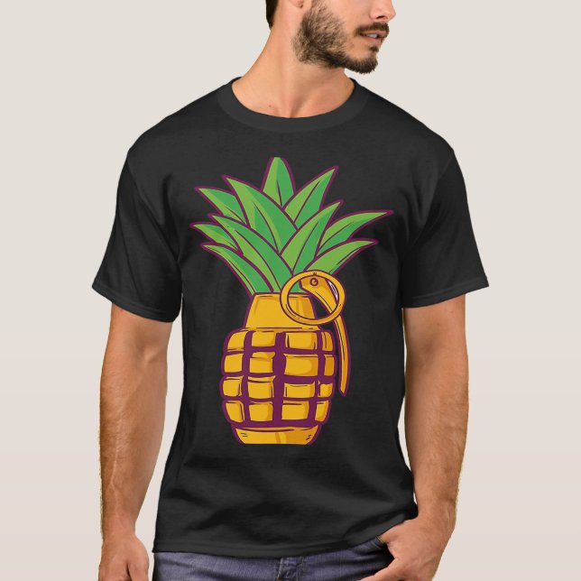 Pineapple Hand Grenade Bomb Summer T-Shirt (Front)