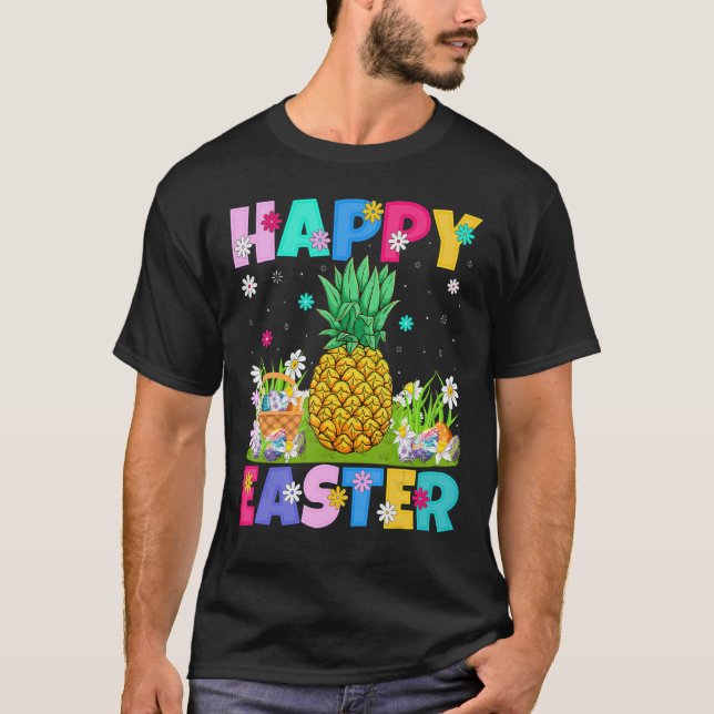 Pineapple  Happy Easter Bunny Pineapple Easter Sun T-Shirt (Front)